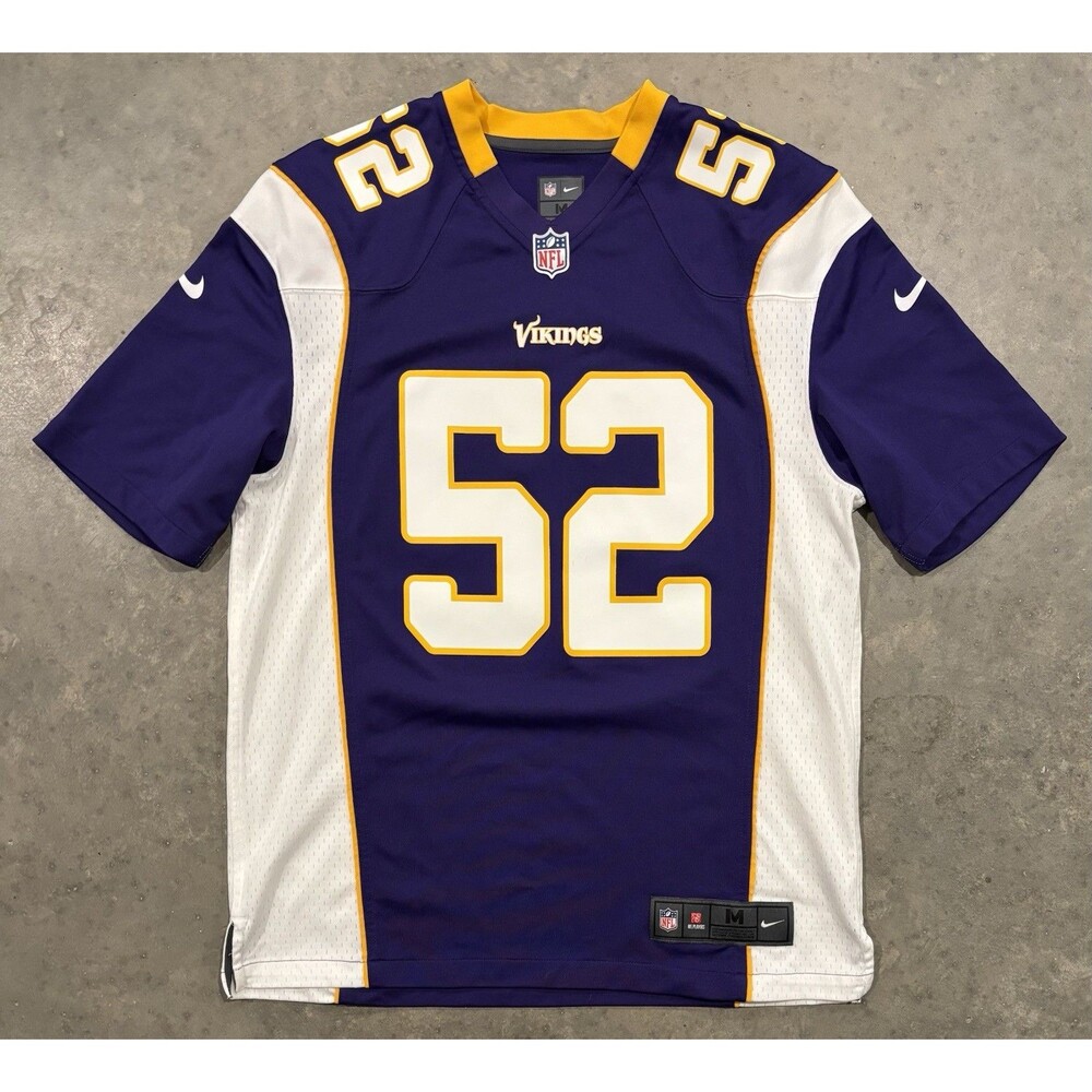 Nike Minnesota Vikings Chad Greenway 52 On Field Jersey Mens Medium Purple Home